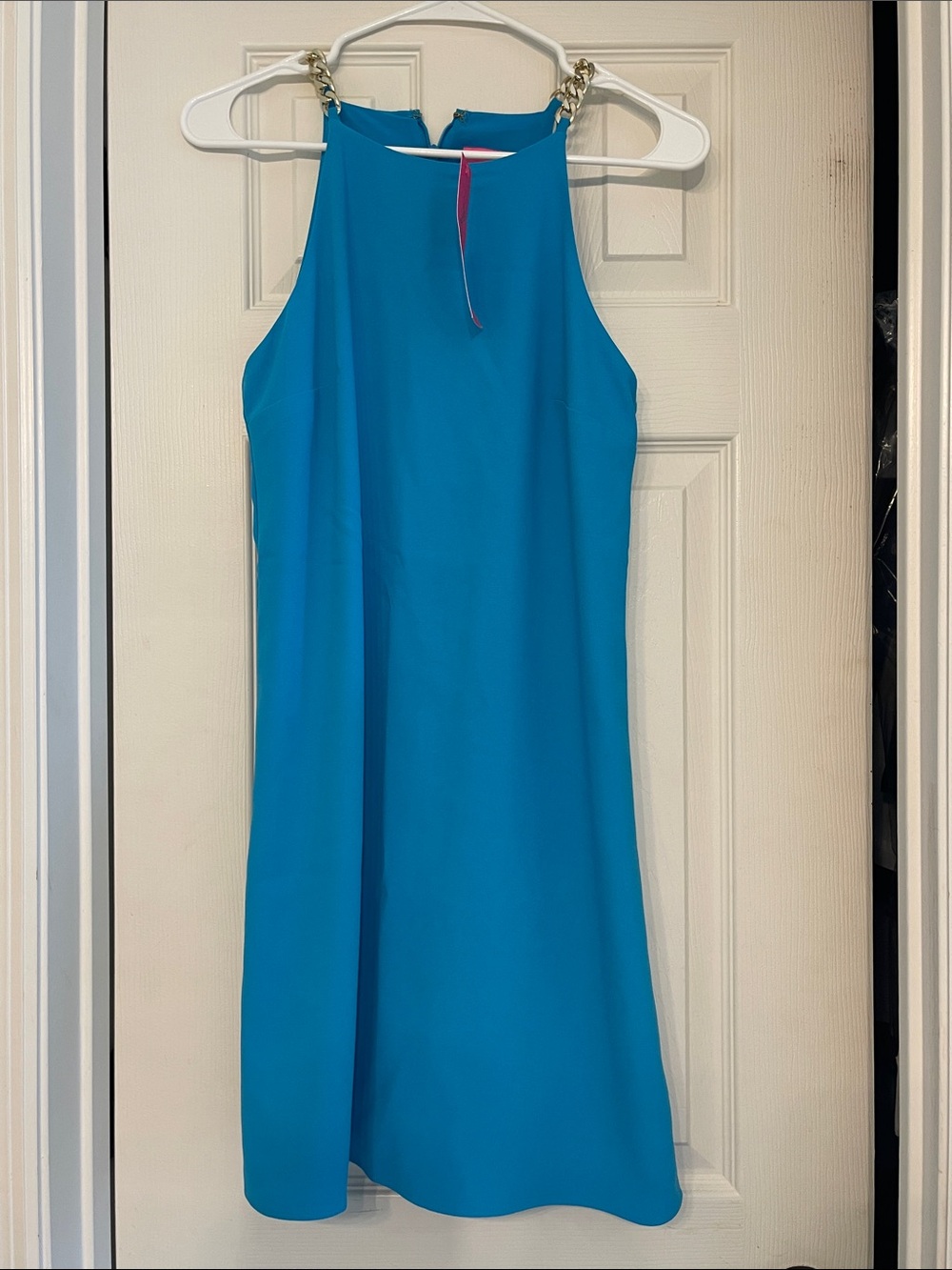 Lilly Pulitzer Turquoise Dress with Gold Chain Straps